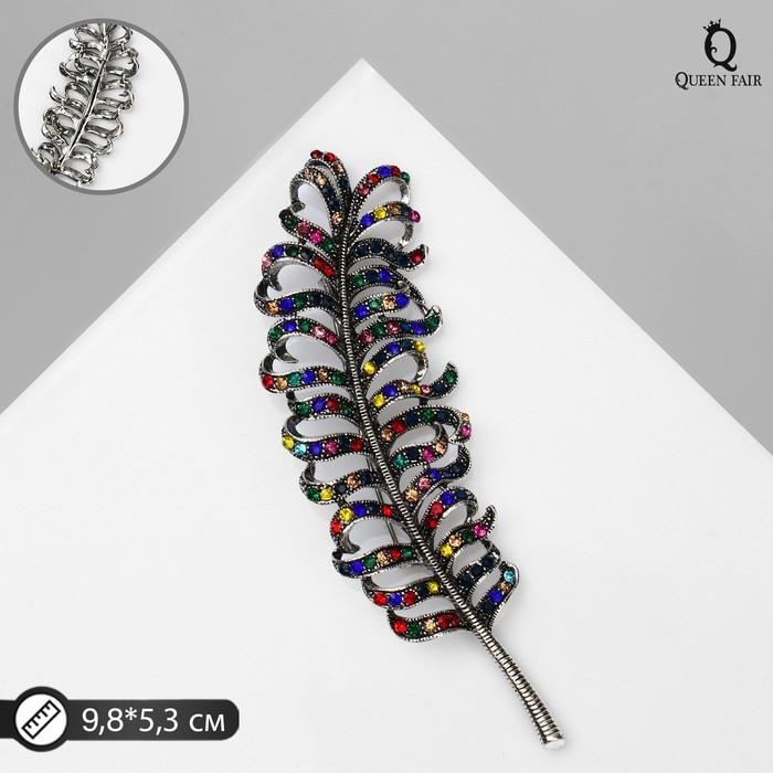 Брошь «Перо», цветная в чернёном серебре Брошь «Перо», цветная в чернёном серебре