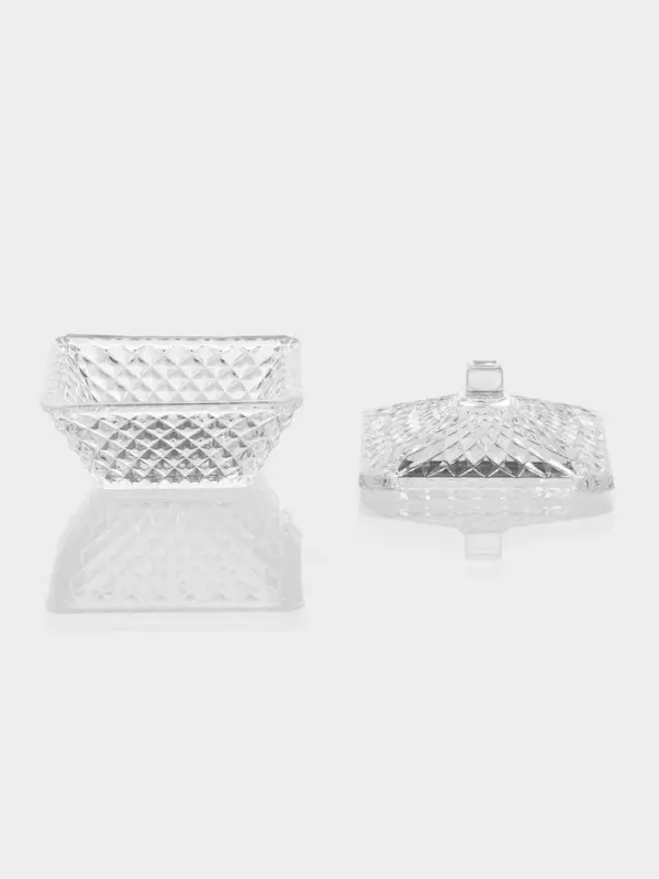 Конфетница с крышкой  Конфетница с крышкой "Рождество" 7,5х5,5 см, прозрачная