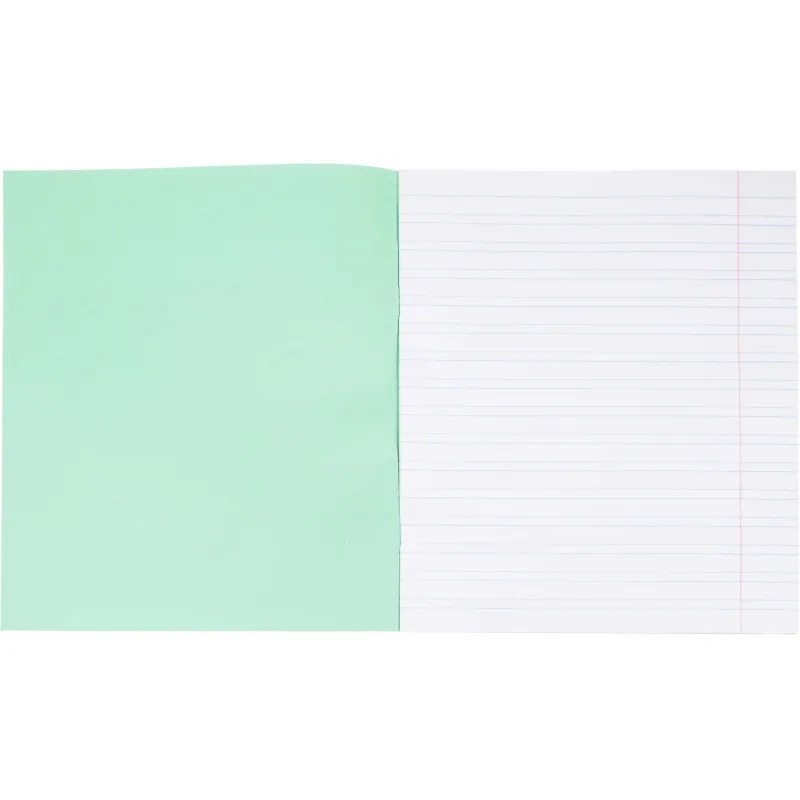 Тетрадь в зеленом офсете  12 л., узкая линия, штука,100% белизна