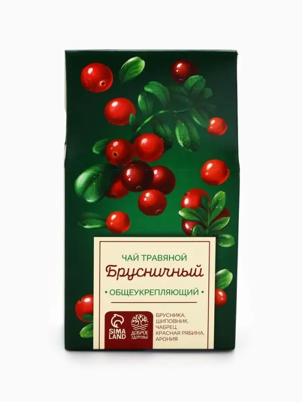 Ягодно-травяной чай &laquo;Общеукрепляющий&raquo;: брусника, шиповник, чабрец, красная рябина, арония, 50 г