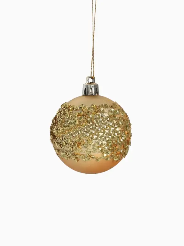 Ёлочные игрушки &laquo;Ночная вьюга&raquo;, шары новогодние, набор 8 шт., d=6 см, золотистый
