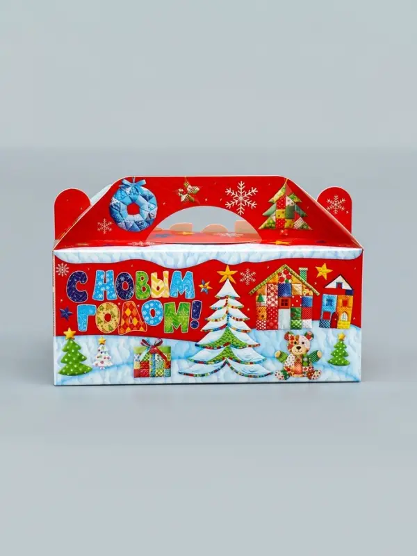 Подарочная новогодняя коробка «Лоскутки», 25×9.5×11 см Подарочная новогодняя коробка «Лоскутки», 25×9.5×11 см