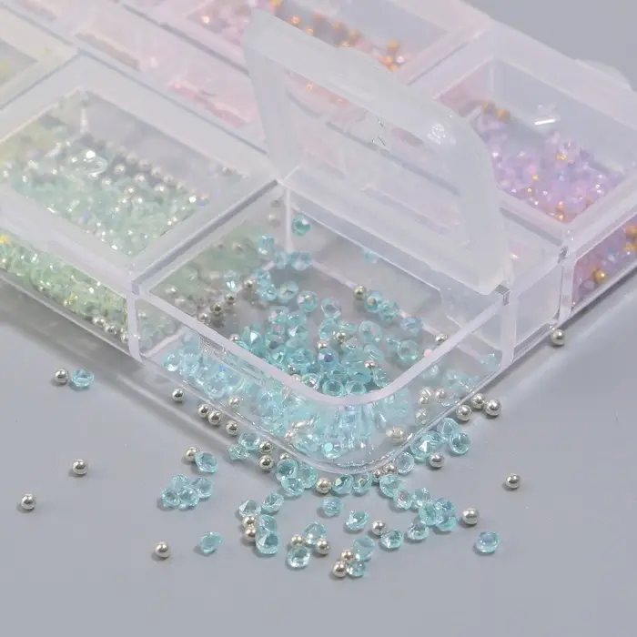 Фигурки для дизайна «Кристалл», с бульонками, d=1 мм, разноцветные