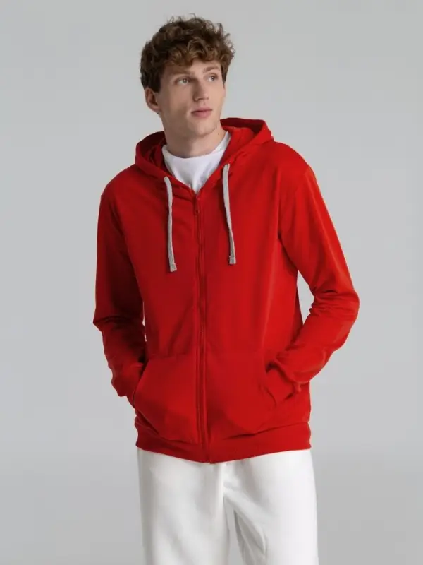 Толстовка на молнии с капюшоном Unit Siverga красная, размер XS Толстовка на молнии с капюшоном Unit Siverga красная, размер XS