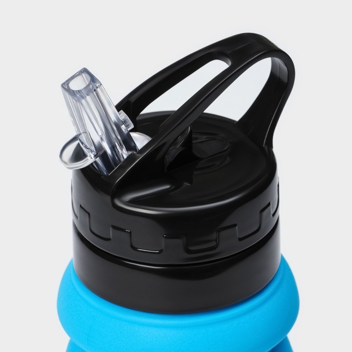 Бутылка для воды складная Доляна «Стоун», силикон, 530 мл, 7×21 см, цвет голубой Бутылка для воды складная Доляна «Стоун», силикон, 530 мл, 7×21 см, цвет голубой