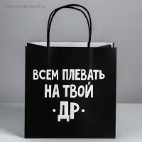 Пакет подарочный, упаковка, &laquo;Всем плевать на твой др&raquo;, 22&times;22&times;11 см