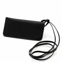 Футляр для очков, со шнурком, без застёжки, 16.5&times;0.3&times;8 см, чёрный