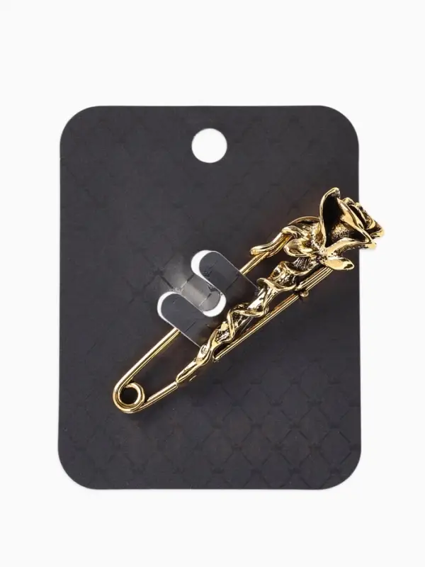 Булавка &laquo;Цветок&raquo; роза, L=5см, цвет чернёное золото