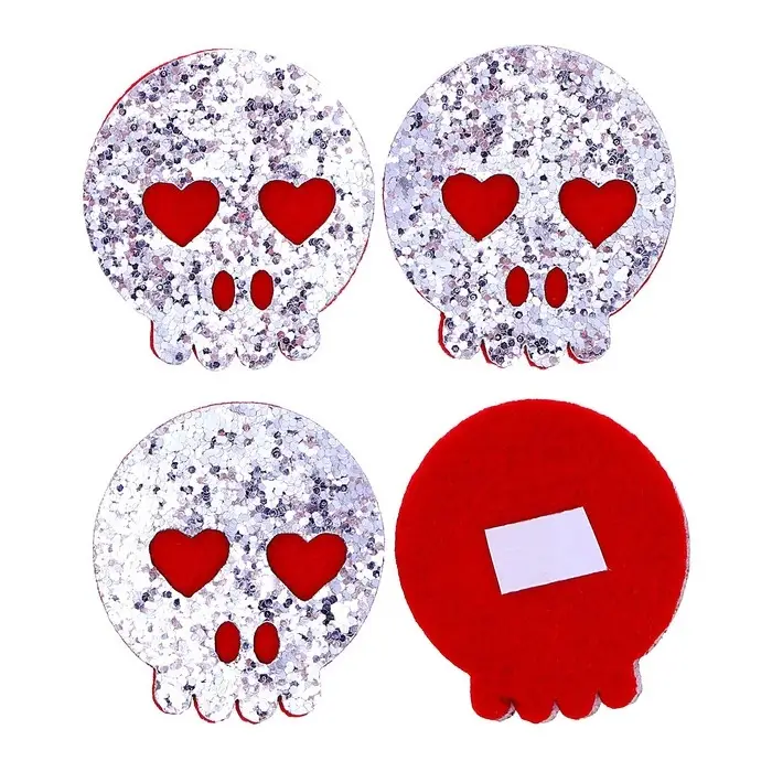 Декор на клеевой основе «Череп» набор 4 шт., размер 1 шт.: 4.1×4.5 см Декор на клеевой основе «Череп» набор 4 шт., размер 1 шт.: 4.1×4.5 см
