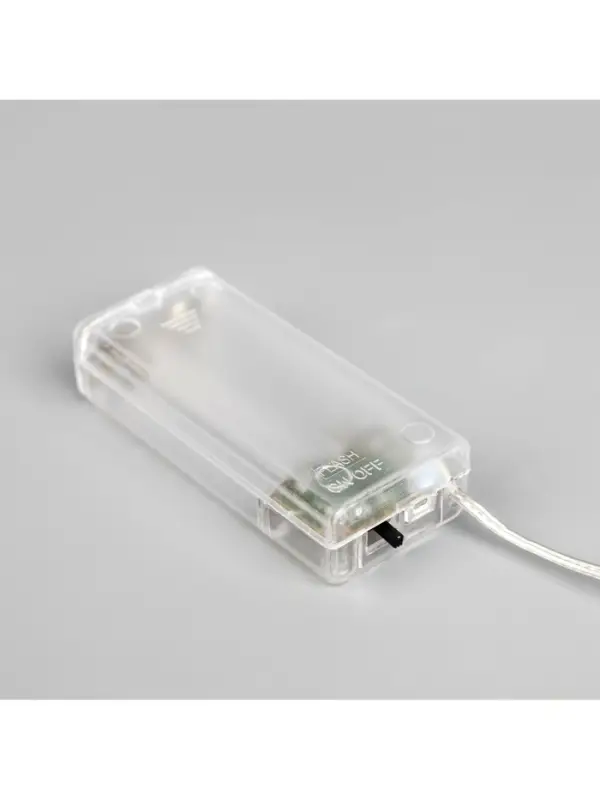 Гирлянда &laquo;Нить&raquo; 2 м, роса с насадками &laquo;Снежная ёлочка&raquo;, IP20, серебристая нить, 20 LED, 2 режима, от батареек АА&times;2, свечение белое