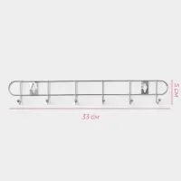 Вешалка настенная Доляна &laquo;Лето&raquo;, 6 крючков, 33&times;3.5&times;5 см, хромированная