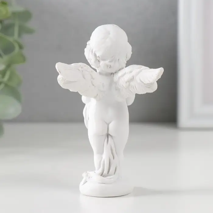 Фигурка полистоун &laquo;Белоснежный ангел с цветком в горшке&raquo;, 9.7&times;6&times;6.5 см