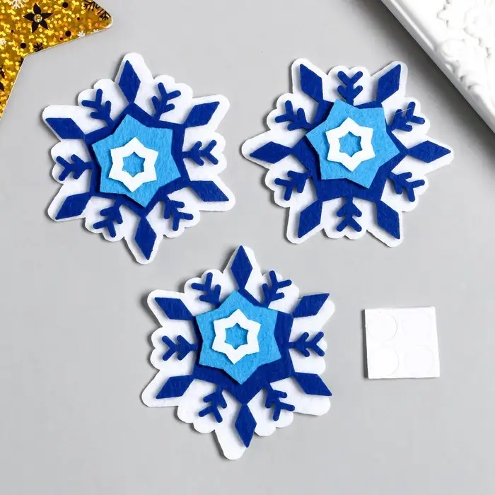 Декор для творчества войлок "Снежинка резная"  7х7 см