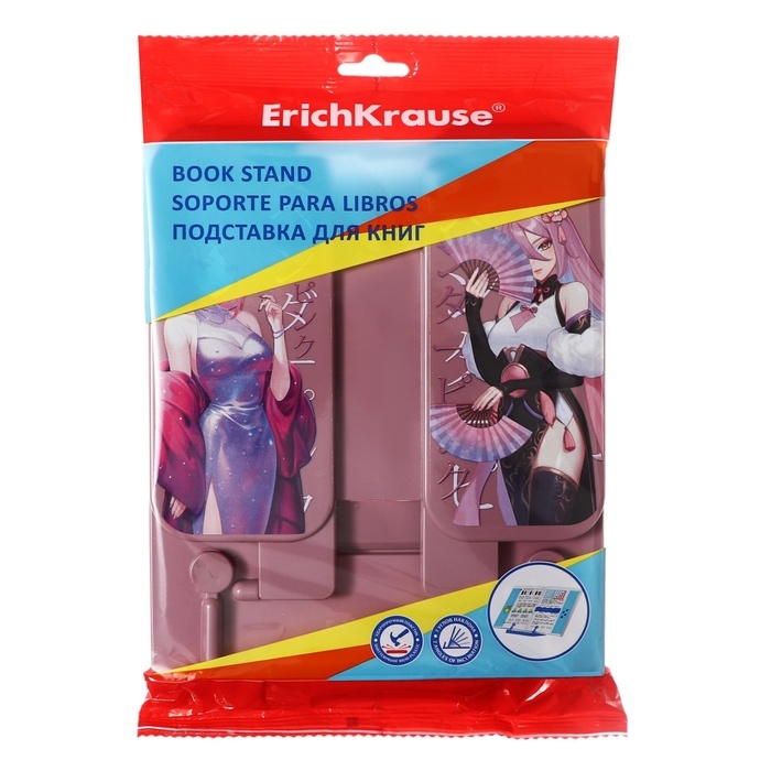 Подставка для книг пластиковая ErichKrause Подставка для книг пластиковая ErichKrause "Manga", розовый