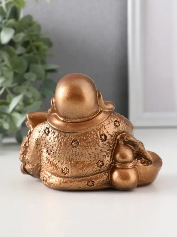 Фигура «Хотей с рыбой», 8.5×11×9 см, бронза