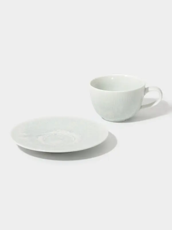 Чайная пара Magistro Willow, 2 предмета: блюдце 15.5&times;2.1 см, чашка 220 мл, фарфор, голубая