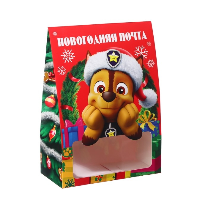 Коробка подарочная складная Коробка подарочная складная "Новогодняя почта", 20х28х10 см, Щенячий патруль