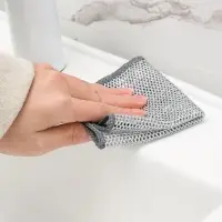 Сетка для мытья посуды узелковая, металлическая, однослойная, 5 шт., 19&times;19 см