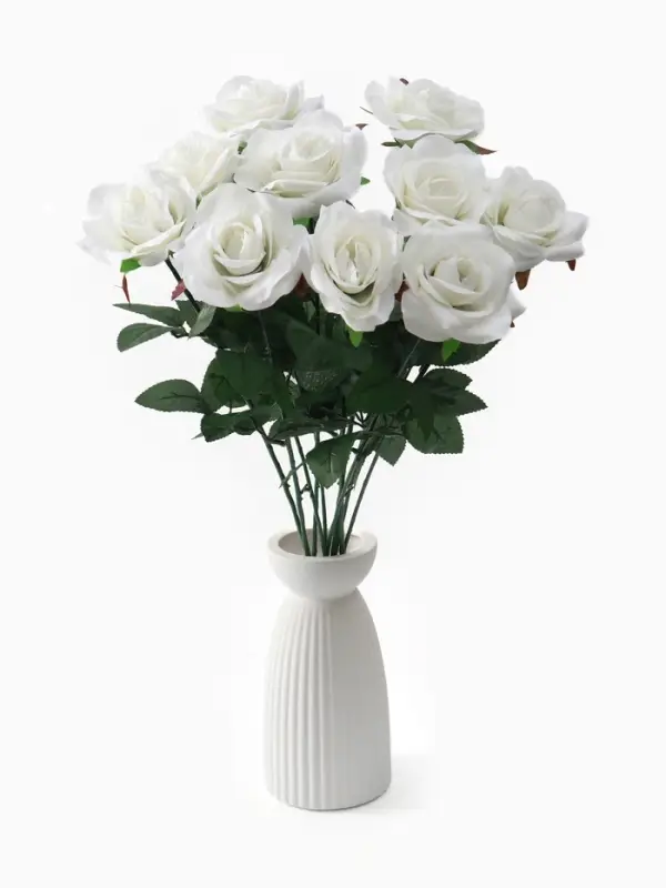 Цветы искусственные &laquo;Роза&raquo;, h=56 см, d=8.5 см, белые