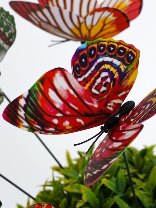 Набор штекеров "Бабочки светящиеся" в наборе 20шт, 9см