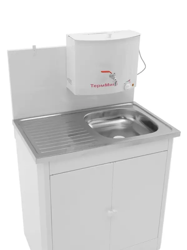 Умывальник "ТермМикс" Тандем, с ЭВН, нержавеющая мойка, 1250 Вт, 17 л, белый