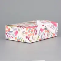 Подарочная коробка сборная с окном «Розовые цветы», 16.5×11, 5×5 см Подарочная коробка сборная с окном «Розовые цветы», 16.5×11, 5×5 см