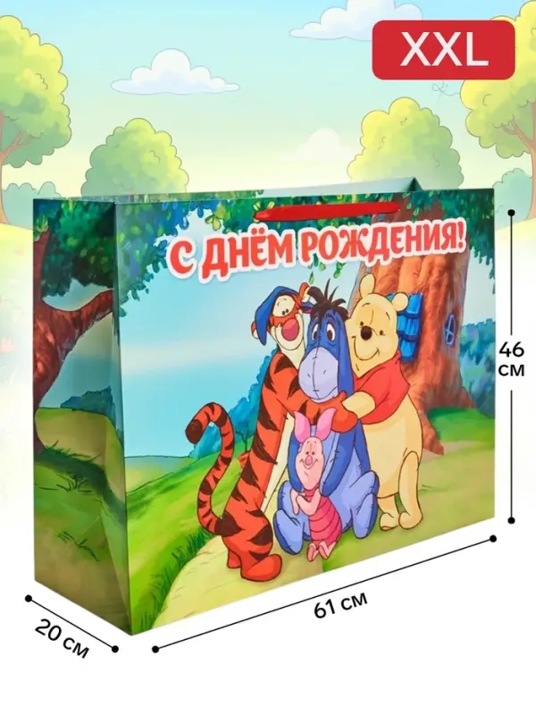 Пакет подарочный &laquo;Друзья&raquo;, XXL 61&times;46&times;20 см