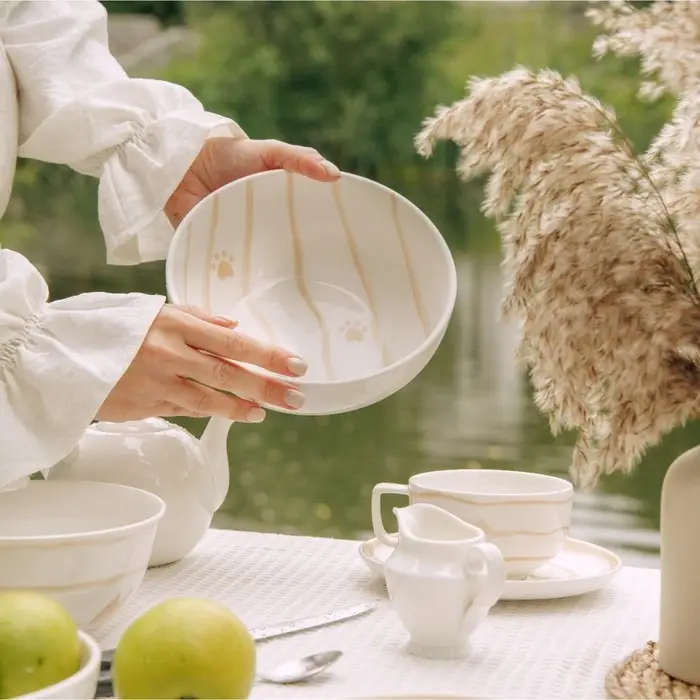 Салатники SL Home &laquo;Гатто&raquo;, 1.1 л, d=18.5 см, набор 2 шт., фарфор, белые