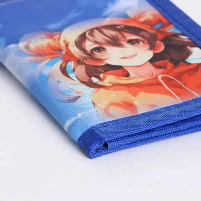 Кошелёк детский Выбражулька &laquo;Аниме&raquo;, на липучке, голубой