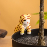 Сувенир «Цепкий Котёнок», 2.5×3.5×7 см, дерево, оранжевый
