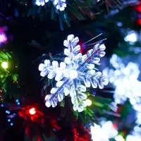 Ёлка фиброоптическая «Снежинки» 90 см, d нижнего яруса 45 см, 80 веток, мигание Ёлка фиброоптическая «Снежинки» 90 см, d нижнего яруса 45 см, 80 веток, мигание