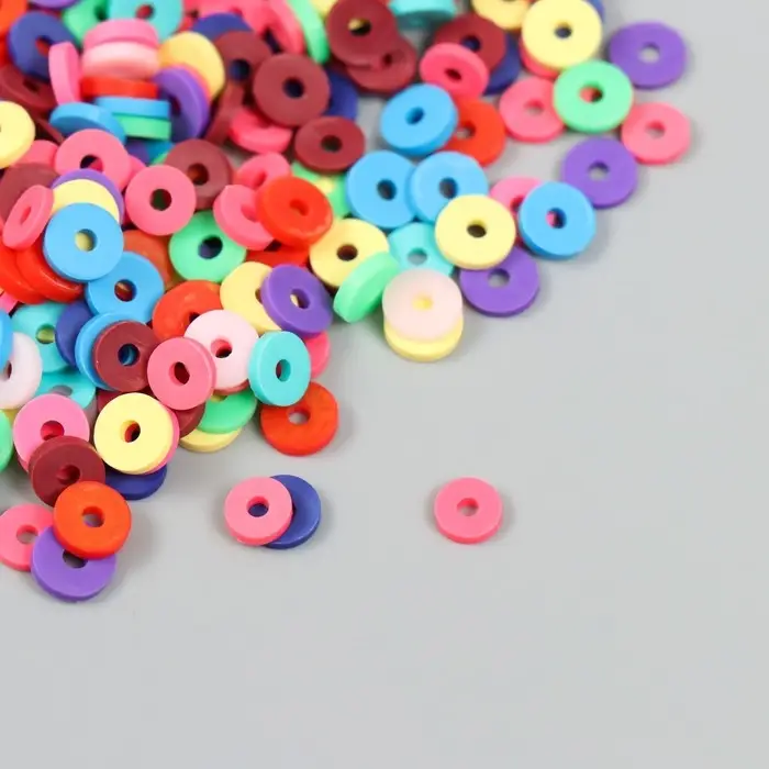 Бусины для творчества PVC "Колечки розово-фиолетовые" набор &asymp; 330 шт 0,1х0,6х0,6 см