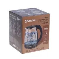 Чайник электрический Sakura SA-2743BK, 1.8 л, 1800 Вт, стеклянный, с подсветкой