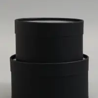 Набор подарочных коробок 2 в 1 круглых,  черная, с окном, 21 х 11 - 18 х 10 см