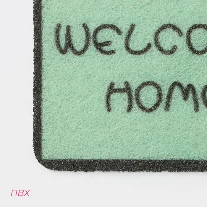 Коврик придверный Доляна &laquo;Корги&raquo;, грязезащитный, 40&times;60 см, зелёный