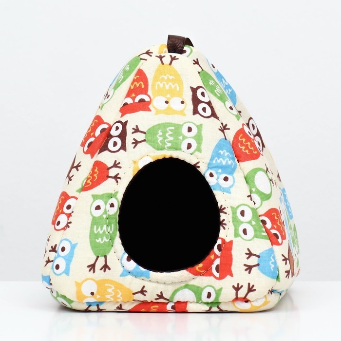 Домик Домик "Вигвам" для грызунов, 17*17*17 см, бязь, флис,совы