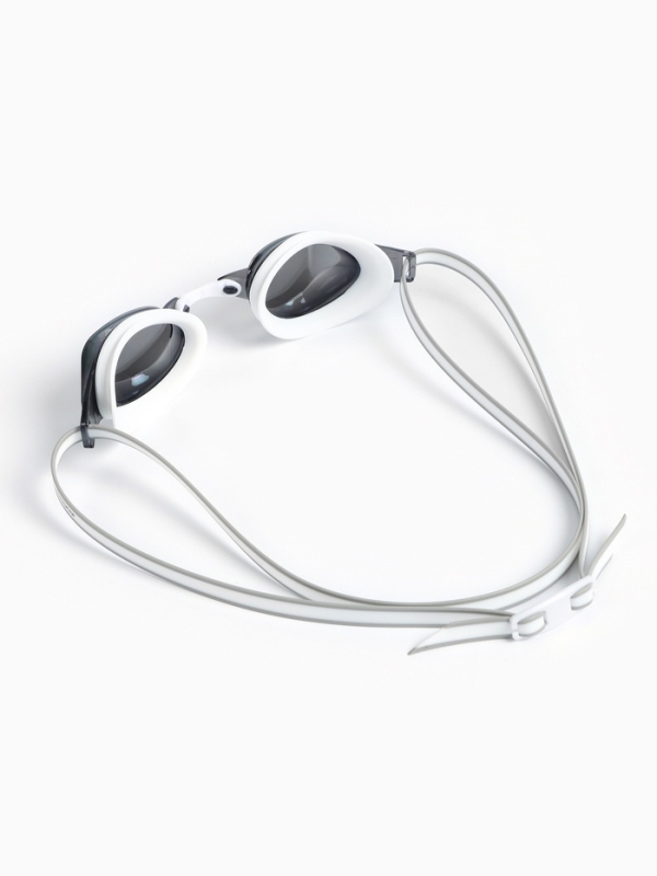 Очки для плавания взрослые, цвет белый зеркальный Очки для плавания взрослые, цвет белый зеркальный