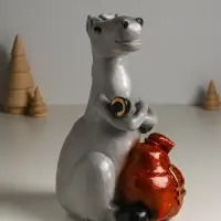 Копилка "Лошадь с мешком" 12х17х24 см, серый