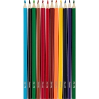 Карандаши цветные 12 цв/наб, 6-гранные Комус Класс Максики классические