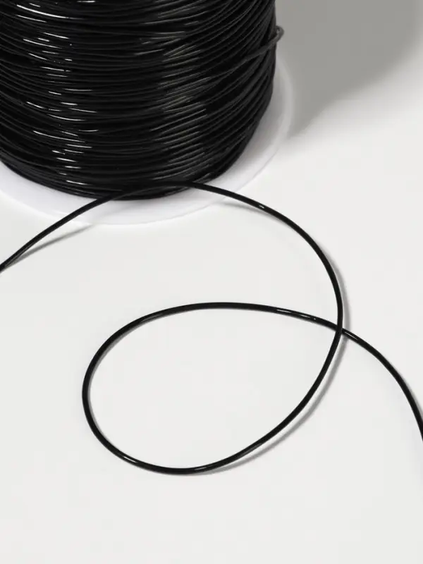 Нить для плетения, эластичная, 100&plusmn;1 м, d=1 мм, чёрная
