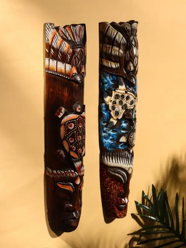 Маска «Абориген и ящерица», 50×12×4 см, дерево, МИКС Маска «Абориген и ящерица», 50×12×4 см, дерево, МИКС