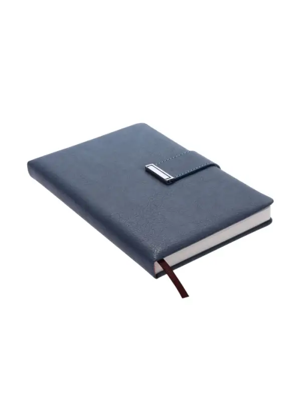 Ежедневник недатированный формат А5, с хлястиком, 112л, линия, пвх, Синий Ежедневник недатированный формат А5, с хлястиком, 112л, линия, пвх, Синий