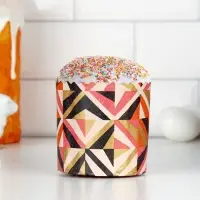 Форма бумажная для кулича «Модерн», 9×9 см, МИКС Форма бумажная для кулича «Модерн», 9×9 см, МИКС