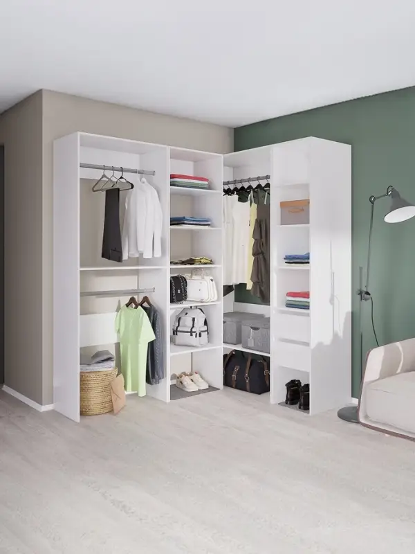 Комплект модульной гардеробной системы «Модус», 2800×2080×510 мм, цвет белый