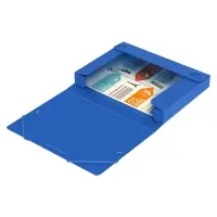 Папка-короб на резинке А4, 700 мкм, корешок 40 мм, пластик, синяя, до 300 листов Папка-короб на резинке А4, 700 мкм, корешок 40 мм, пластик, синяя, до 300 листов