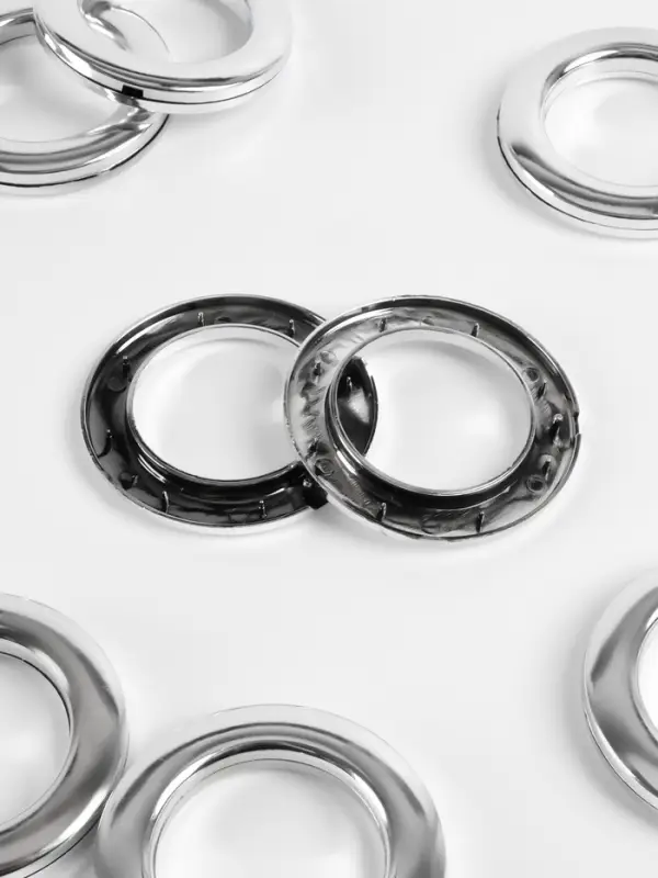 Люверсы для штор, d = 4,3/6.5 см, 10 шт., цвет серебряный