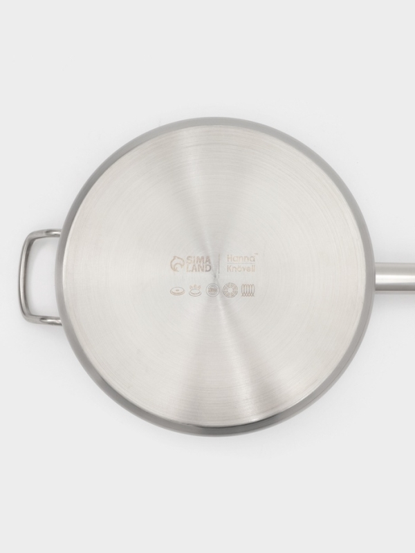 Ковш 8 л, d=26, h=15 см, с крышкой, толщина стенки 0,8 мм, индукция, две ручки Ковш 8 л, d=26, h=15 см, с крышкой, толщина стенки 0,8 мм, индукция, две ручки