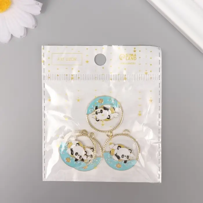 Декор для творчества металл, эмаль Декор для творчества металл, эмаль "Пандочка в море" 2,8х2,5 см