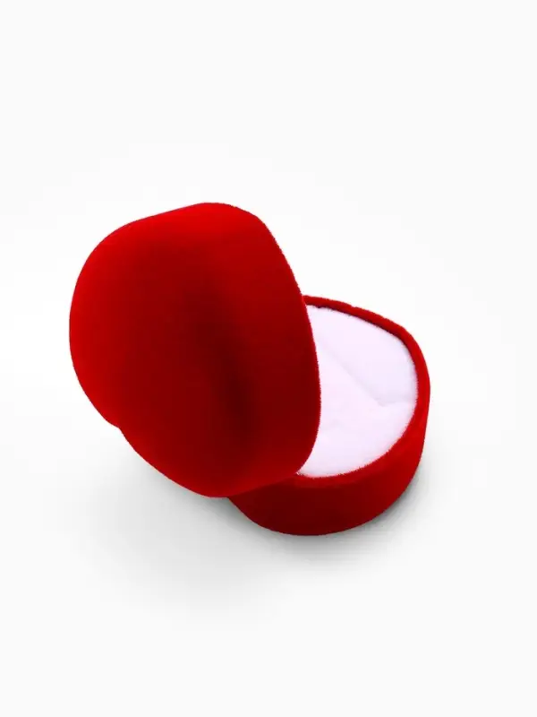 Футляр под 2 кольца &laquo;Сердце малое&raquo;, серёжки, бархатный, 5&times;4.4&times;3.7 см, бордовый