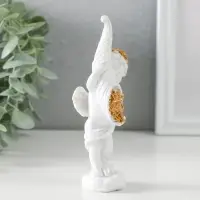 Фигурка полистоун &laquo;Белоснежный ангел с рогом с розами&raquo;, 5.5&times;4.5&times;13.5 см